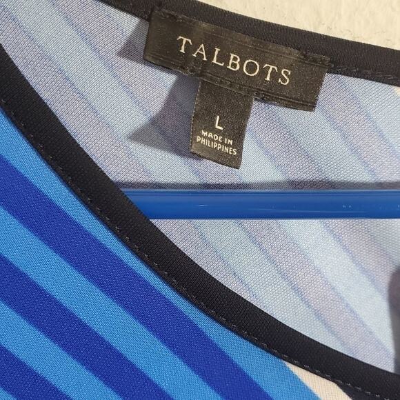 Talbots striped stretch‎ dress size large - Picture 4 of 9